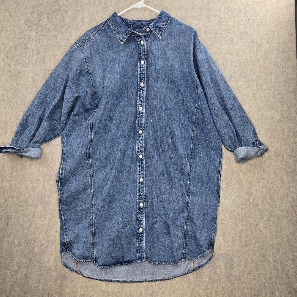 Universal Thread Womens XL Denim Shirt Dress Blue Long Sleeve